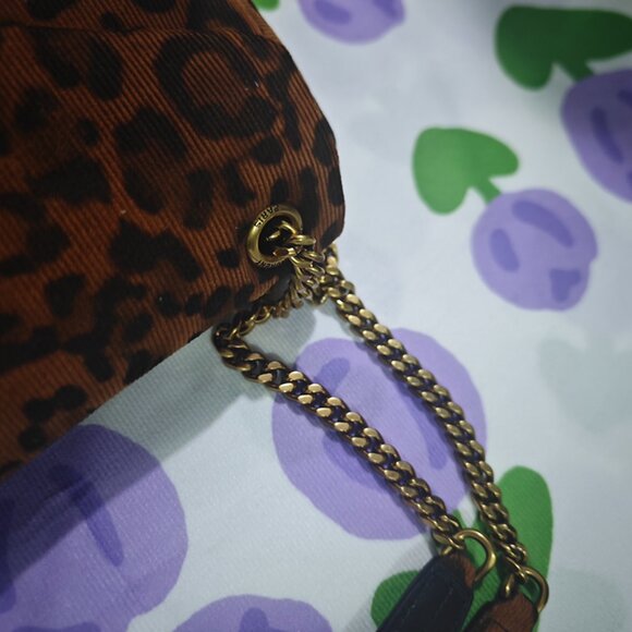 Saint Laurent Leopard Print Corduroy Chain Bag - Picture 6 of 13